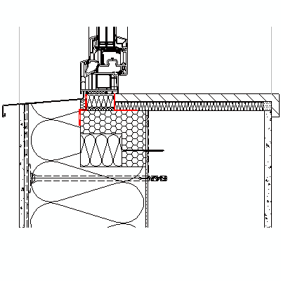 předsazená montáž okna - ostění - typ 3 profil 120 mm